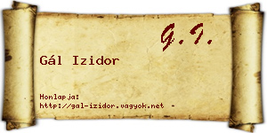 Gál Izidor névjegykártya